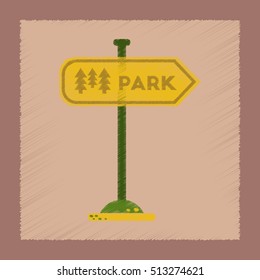 Flat Shading Style Icon Park Sign