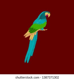 flat shading style icon parrot