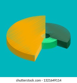 flat shading style icon Pie chart