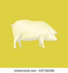 flat shading style icon pig
