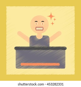 flat shading style icon a poker man player