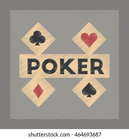 flat shading style icon poker logo