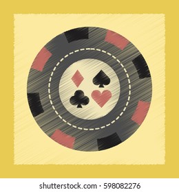flat shading style icon poker chip