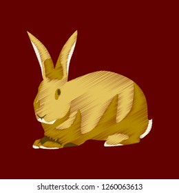 flat shading style icon rabbit