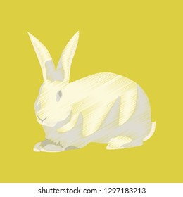 flat shading style icon rabbit