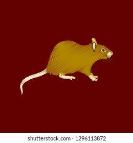flat shading style icon rat