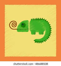 flat shading style icon reptile chameleon