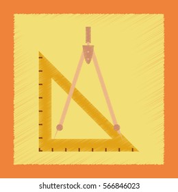 flat shading style icon ruler compass