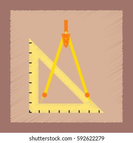 flat shading style icon ruler compass