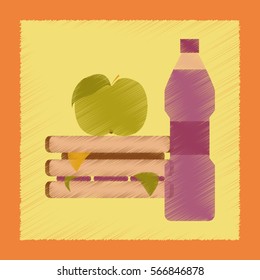 flat shading style icon sandwich apple water