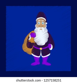 flat shading style icon Santa Claus gifts