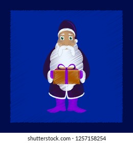 flat shading style icon Santa Claus gifts