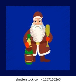 flat shading style icon Santa Claus