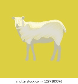 flat shading style icon sheep