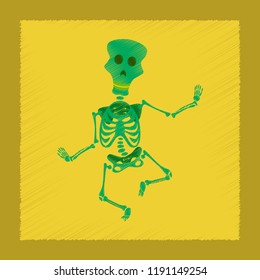 flat shading style icon skeleton Halloween monster