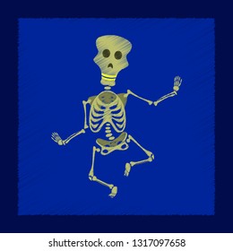 flat shading style icon skeleton Halloween monster