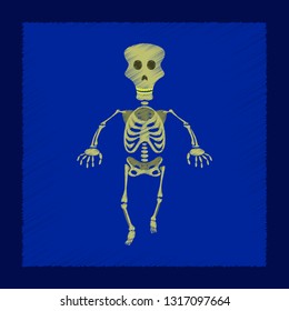 flat shading style icon skeleton Halloween monster