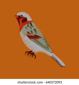 flat shading style icon sparrow