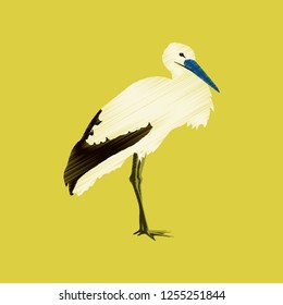 flat shading style icon stork