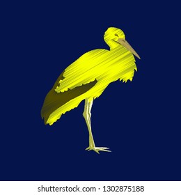 flat shading style icon stork