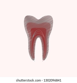 flat shading style icon tooth