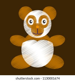 flat shading style icon Toy panda