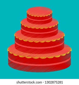 flat shading style icon wedding cake