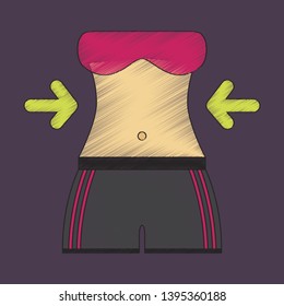 flat shading style icon Woman body diet