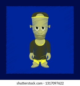 flat shading style icon zombie men