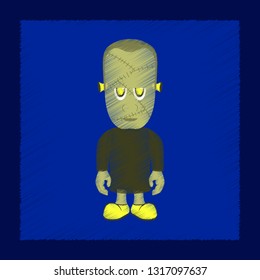 flat shading style icon zombie men