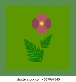 flat shading style illustration flower papaver