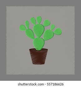 flat shading style Illustrations plant Opuntia