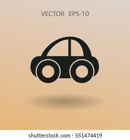 Flat shadow Car icon, vector illustration