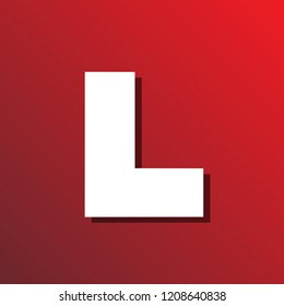 flat shadow font letter L on color background.