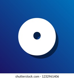 flat shadow font letter O on color background.