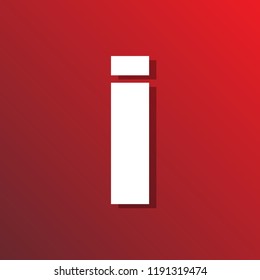 flat shadow font letter i on color background.