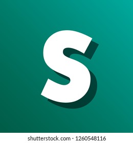 flat shadow font letter S on color background.