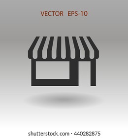 Flat shadow Store icon, vector illustration