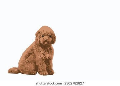 flat shaggy dog portrait It has a beautiful color scheme and the cuteness of your pet. vector