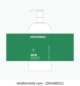 Flat Shampoo Bottle Illustration mockup