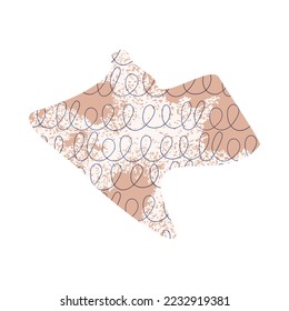 Eine flache Form in Creme und Beige mit abgenutzter Textur.
