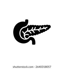 Flat shape of pancreas with visible ducts anatomy diagram