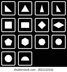flat shape set various angles icon, vector symbol illustration