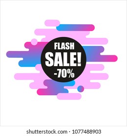 Flat shaped sale banner, price tag, sticker, badge. Vector illustration.