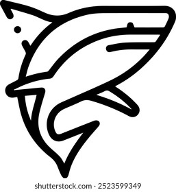 Flat shark icon in a simple, modern design. Ideal for marine life, ocean conservation, wildlife, and sea-related projects. Perfect for apps, websites, infographics, and educational materials