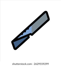 Flat sharp knife object icon design concept isolated