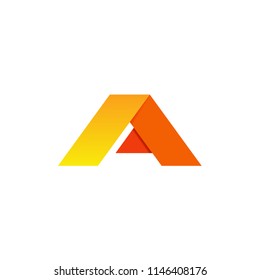 flat sharp lines create a letter vector logo design