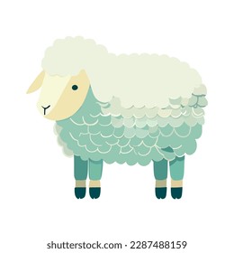 diseño de ovejas planas sobre blanco