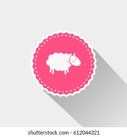 flat sheep icon with long shadow