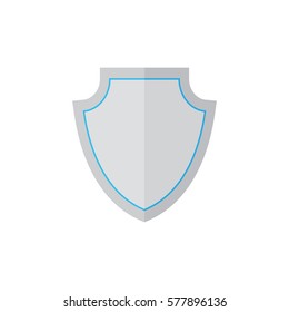 Flat shied. Shield vector illustration. Single color symbol on white background. Color shield for web design. Isolated vector icon.